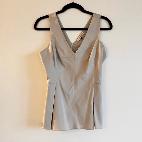 REBECCA TAYLOR LIGHT GREY PEPLUM TOP - Picture 1 of 10